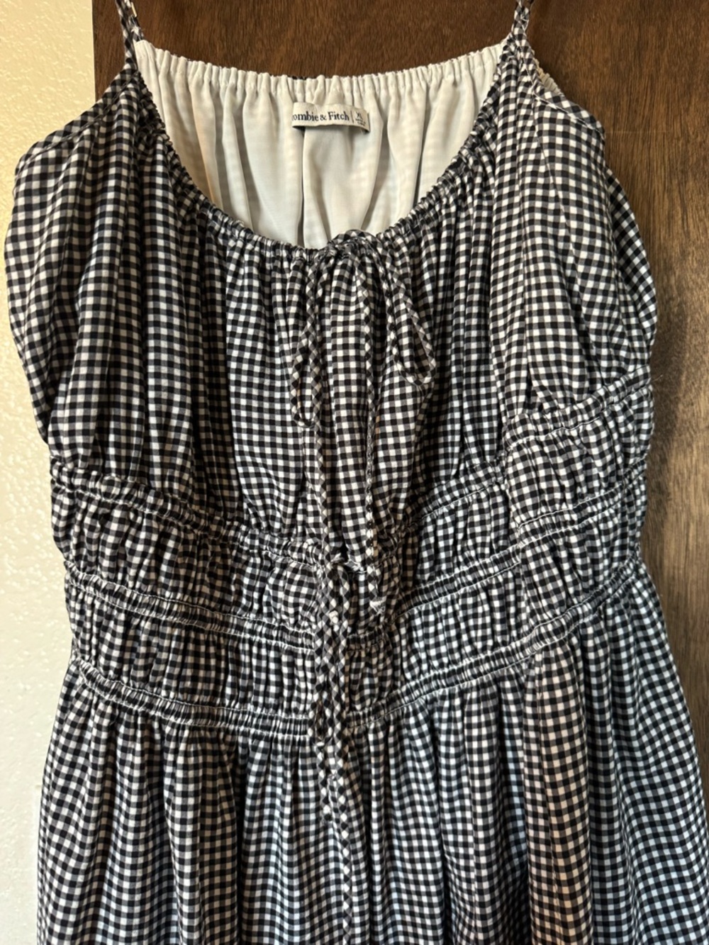 Abercrombie & Fitch Black and White Gingham Maxi Dress - Picture 2 of 2